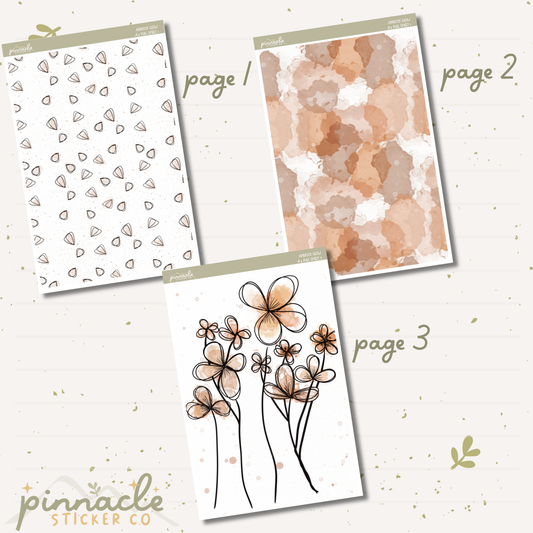 Apricot Glow A5 Full Sheet Planner Stickers