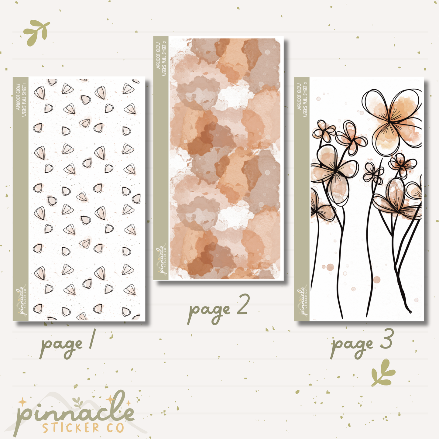 Apricot Glow Weeks Full Sheet Planner Stickers