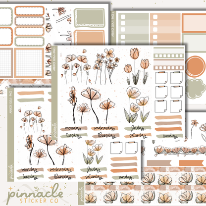 Apricot Glow Weekly Kit Planner Stickers