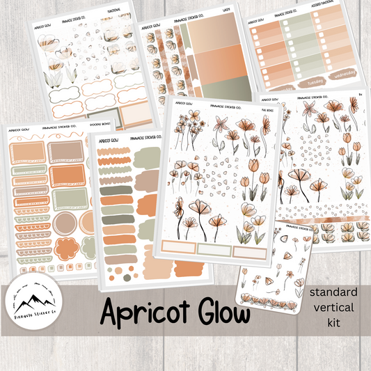 Apricot Glow Weekly Kit Planner Stickers