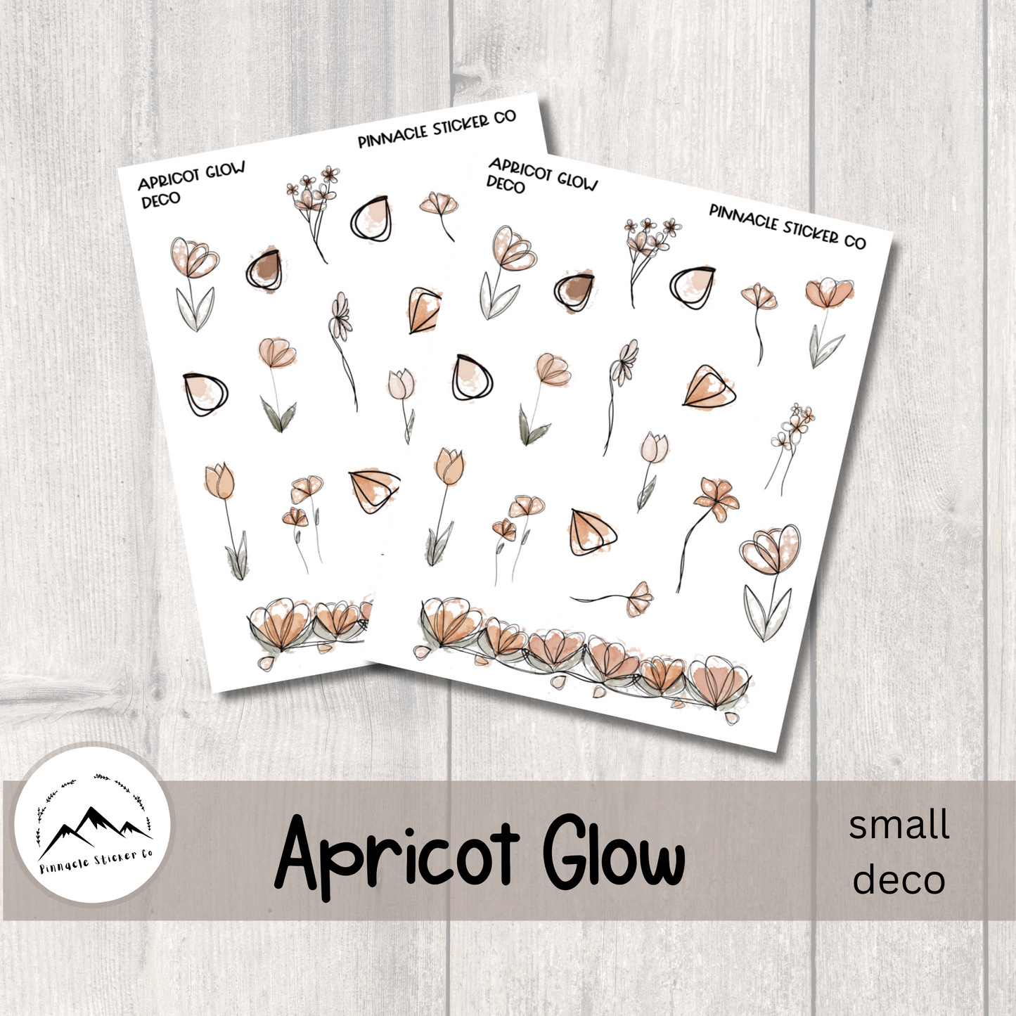 Apricot Glow Deco Planner Stickers