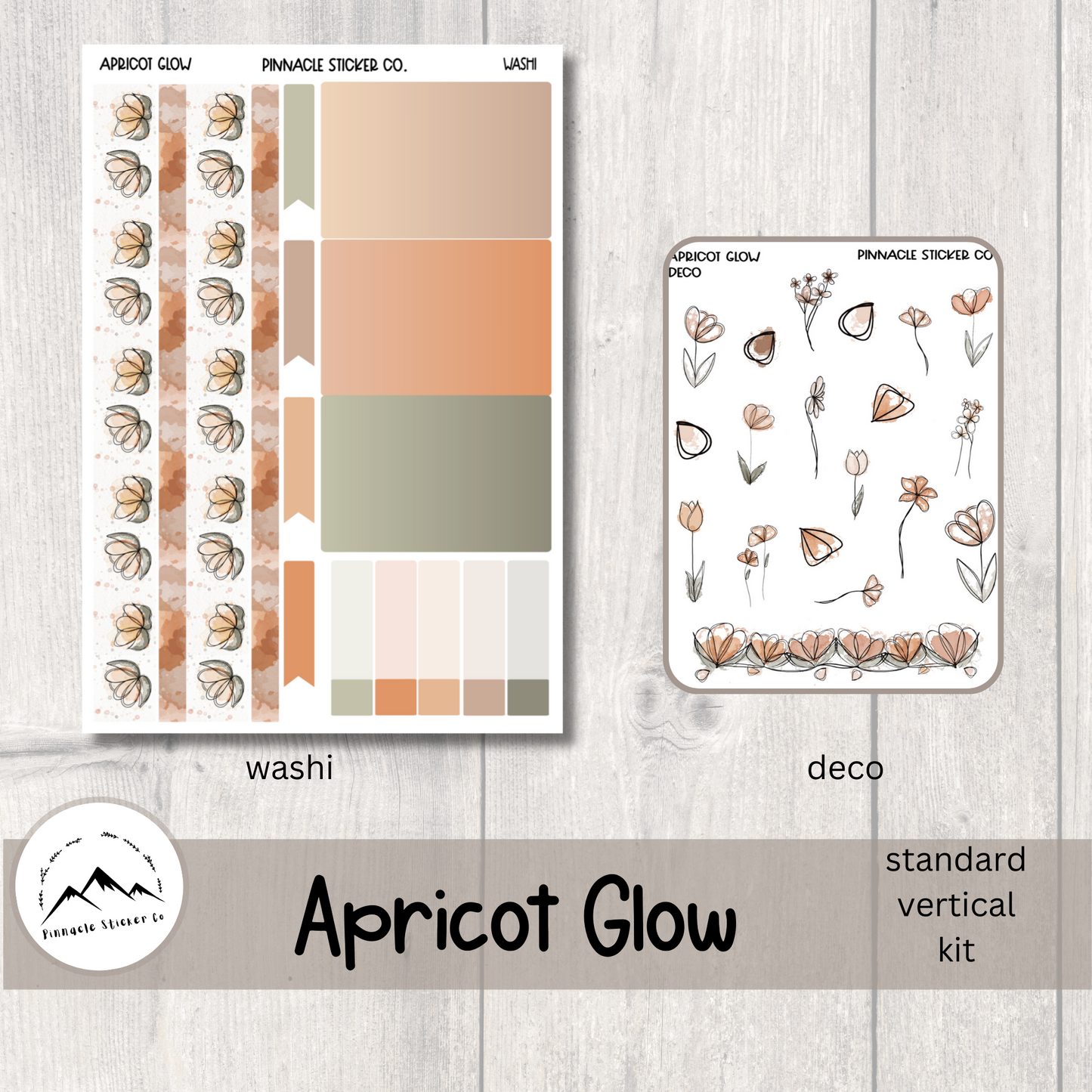 Apricot Glow Weekly Kit Planner Stickers