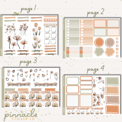 Apricot Glow Weekly Kit Planner Stickers