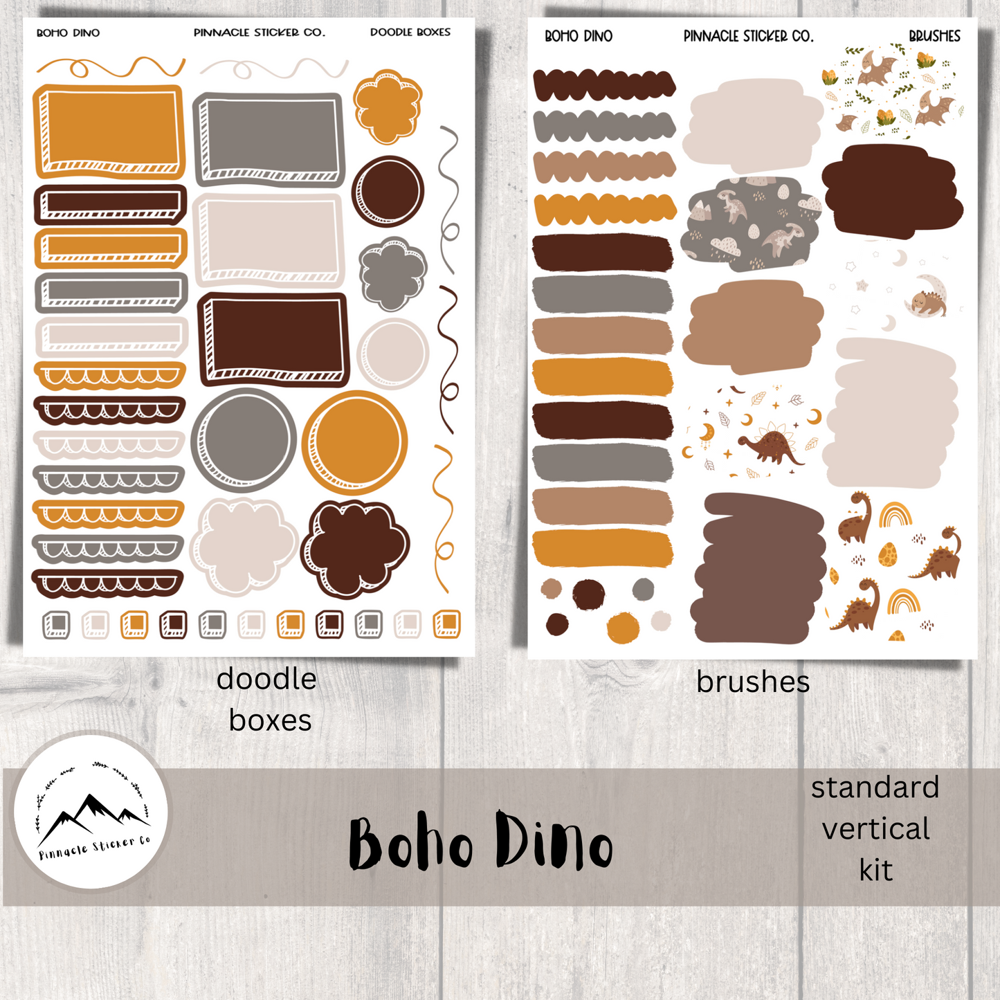 Boho Dino Weekly Kit Planner Stickers