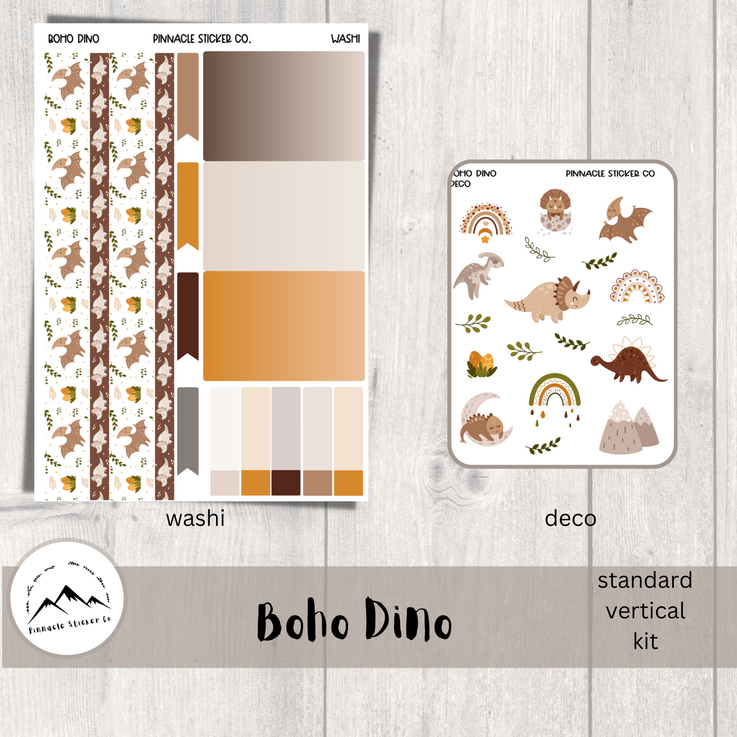 Boho Dino Weekly Kit Planner Stickers