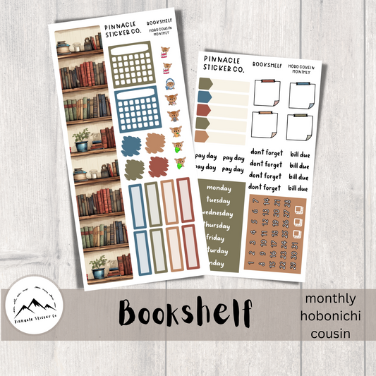 Bookshelf Hobonichi Cousin Monthly Kit Planner Stickers