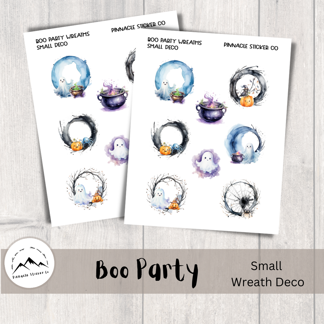 Boo Party Wreaths Deco Planner Stickers
