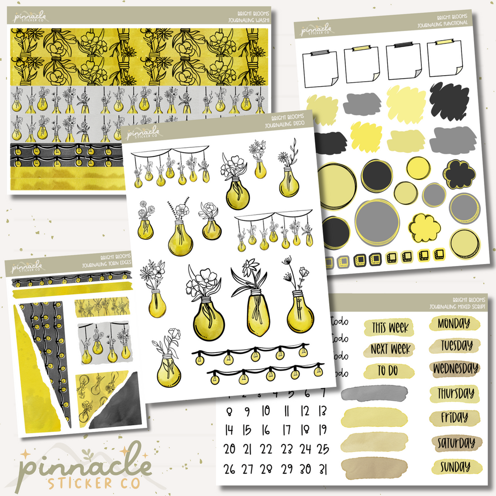 Bright Blooms Journaling Bundle – Pinnacle Sticker Co