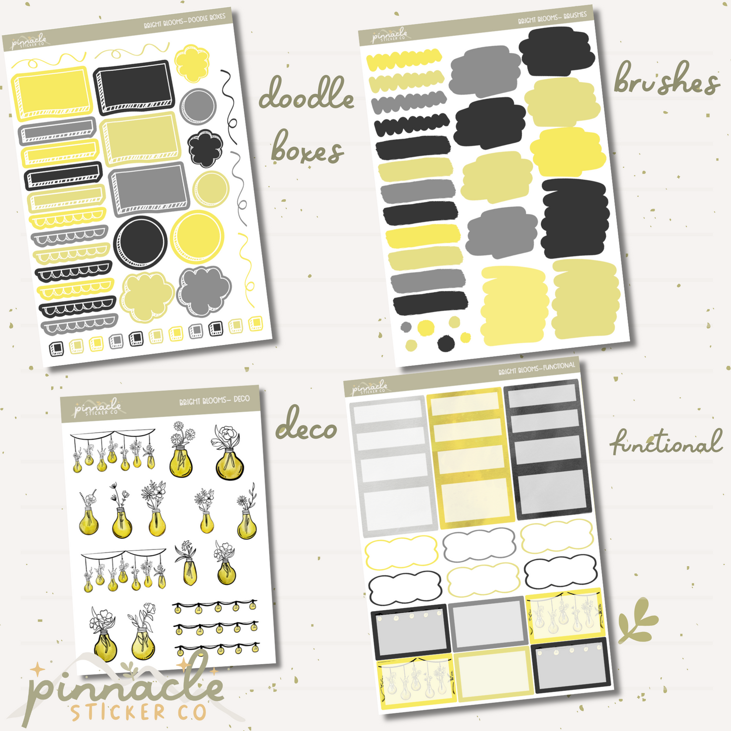 Bright Blooms Weekly Kit Planner Stickers