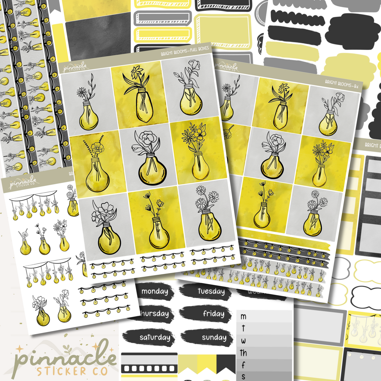 Bright Blooms Weekly Kit Planner Stickers