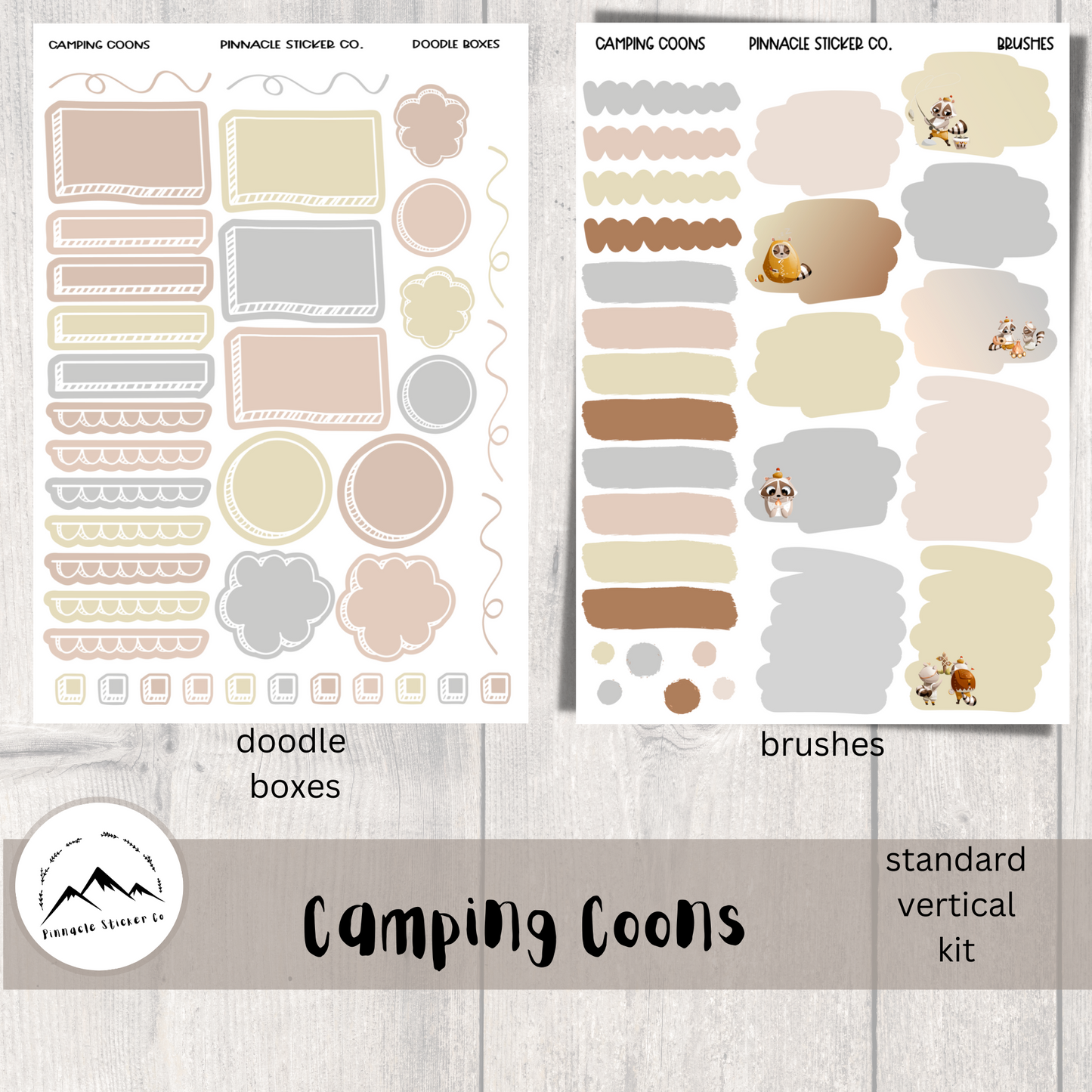 Camping Coons Weekly Kit Planner Stickers