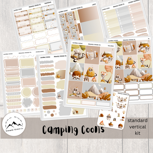 Camping Coons Weekly Kit Planner Stickers