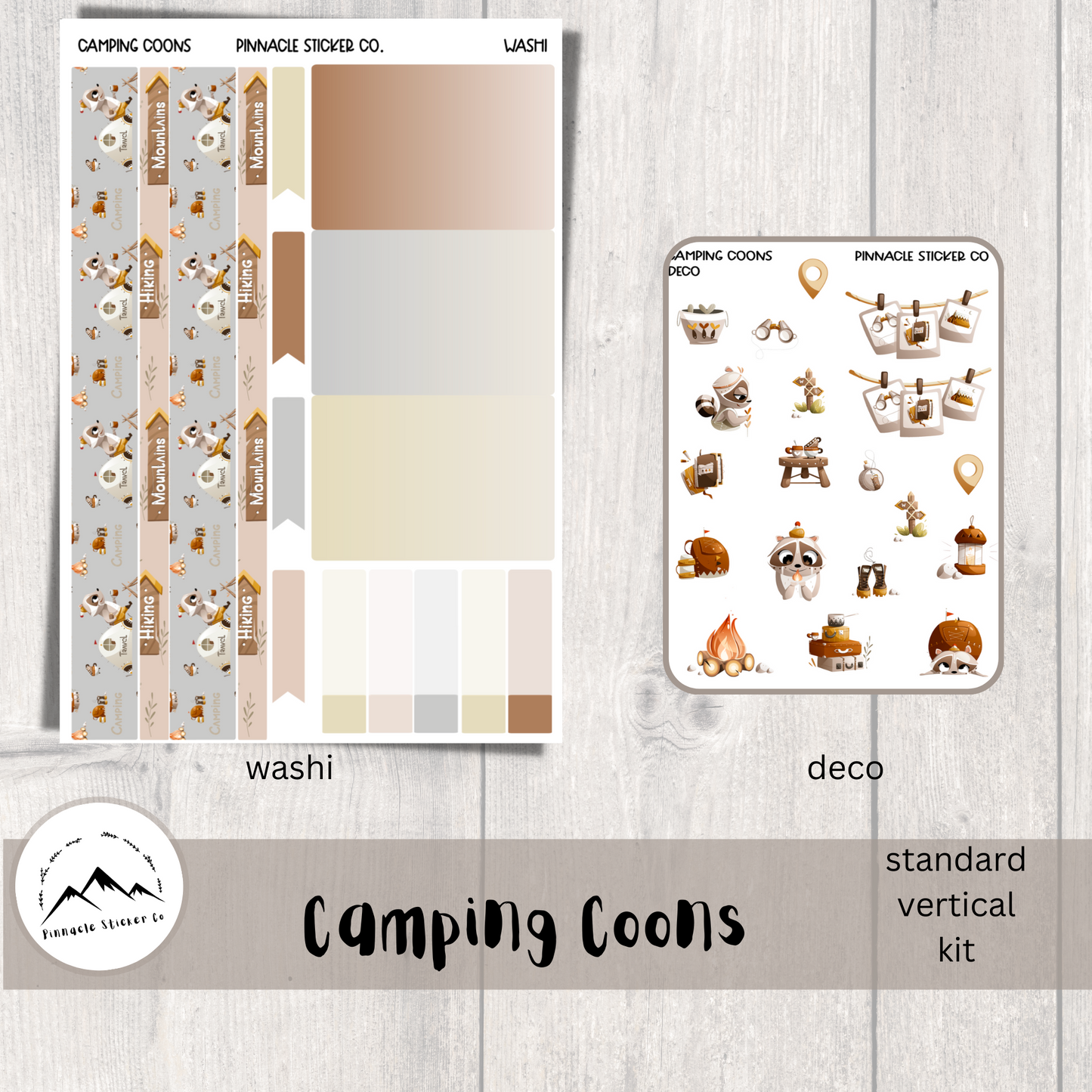 Camping Coons Weekly Kit Planner Stickers