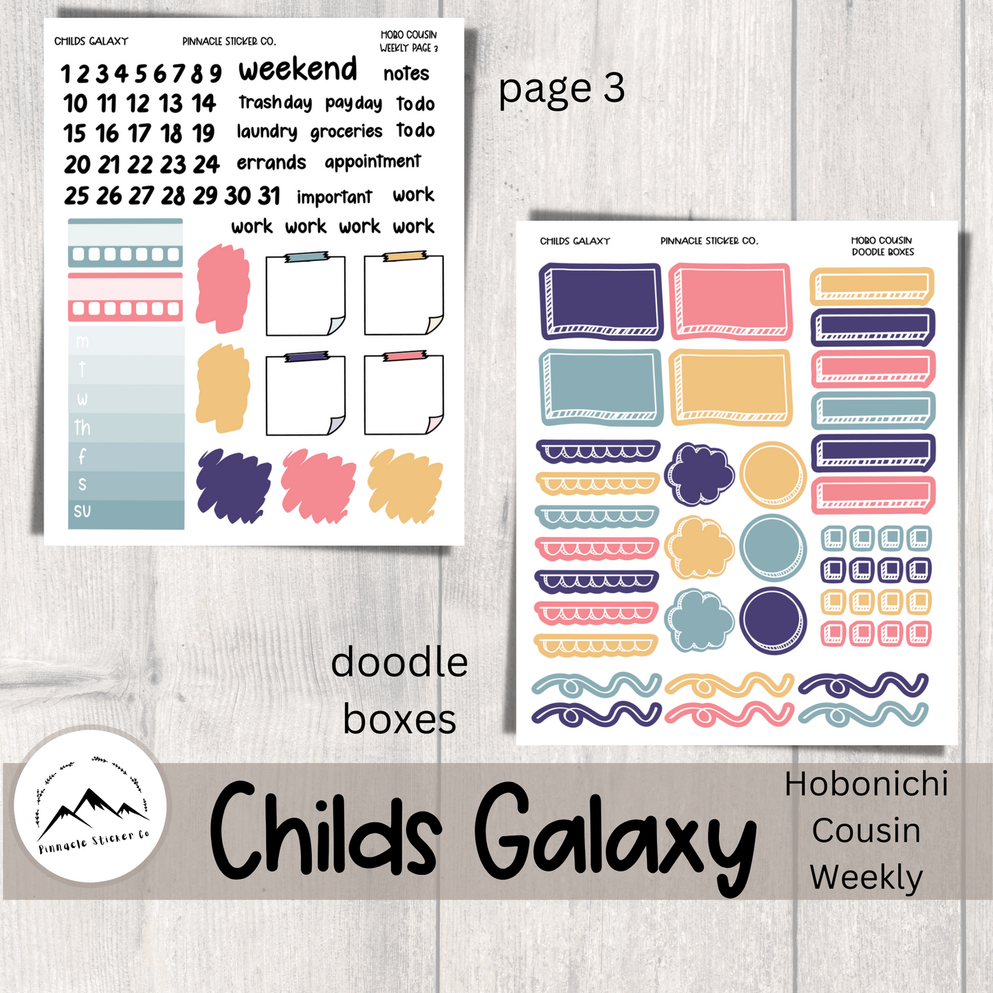 Child's Galaxy Hobonichi Cousin Kit Planner Stickers