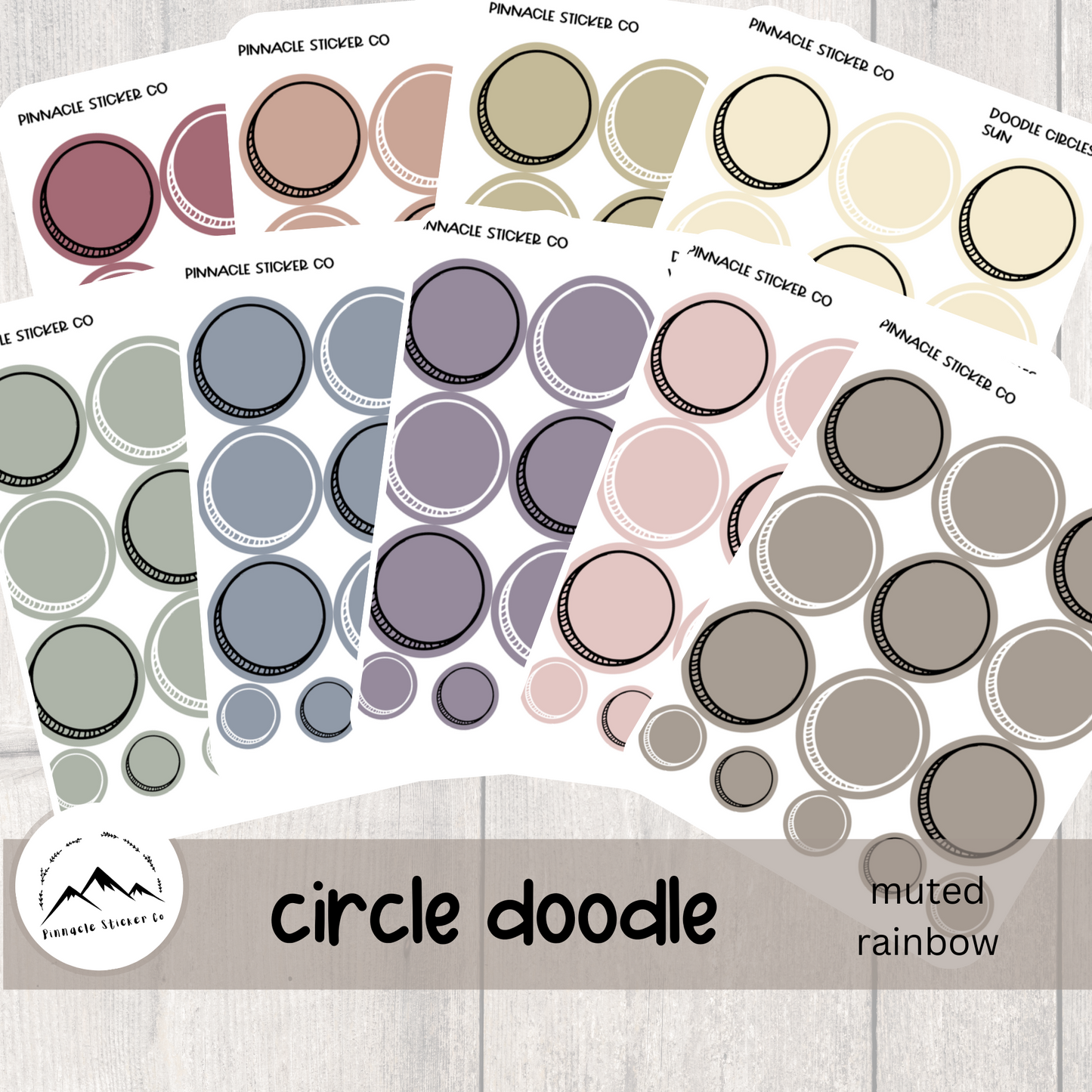 Circle Doodle Box Stickers