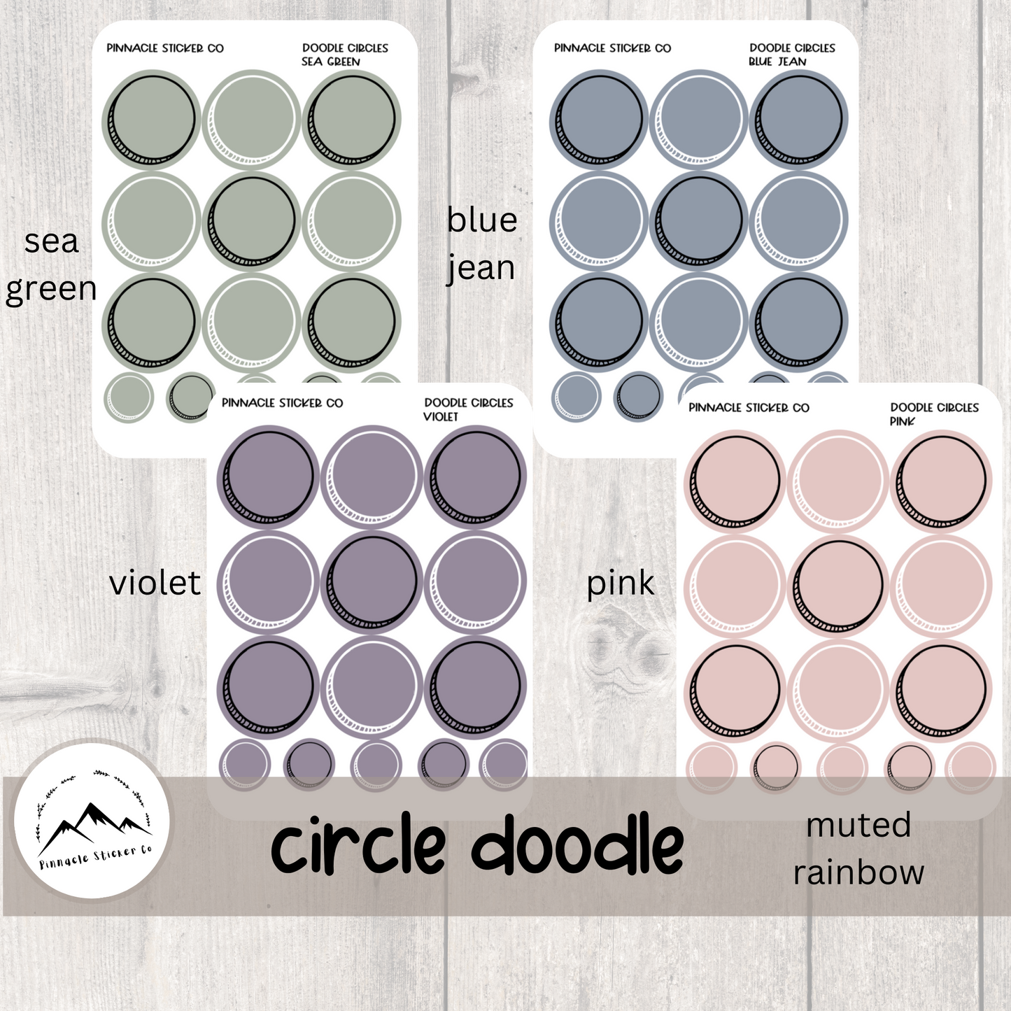 Circle Doodle Box Stickers