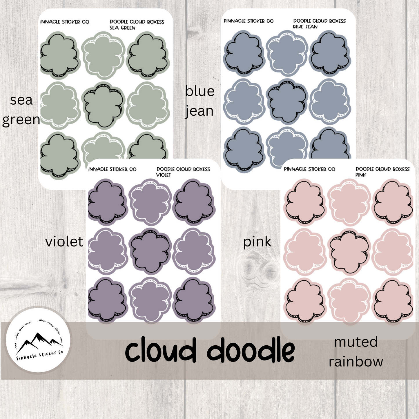 Cloud Doodle Box Stickers