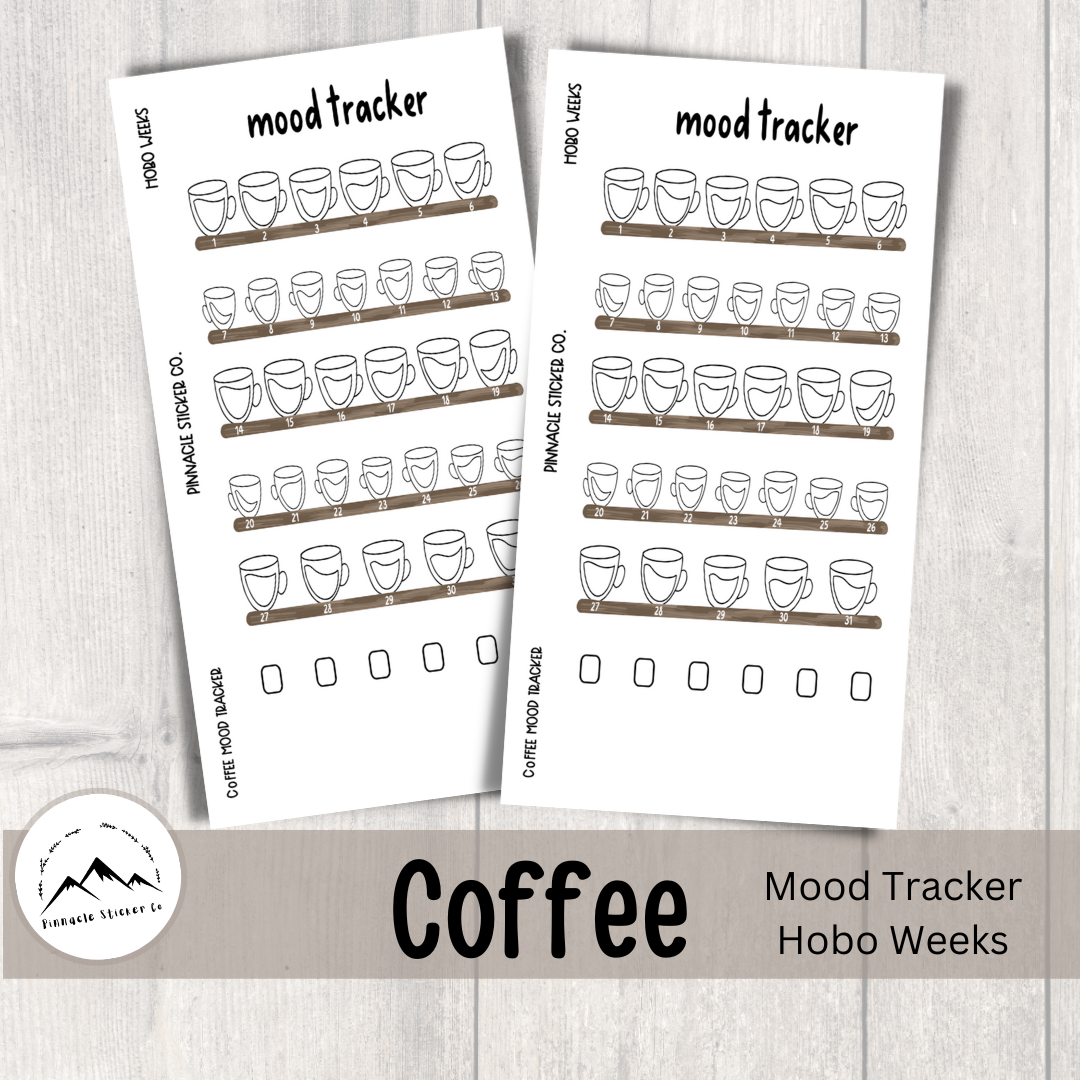 Coffee Mood Tracker Full Sheet Planner Stickers