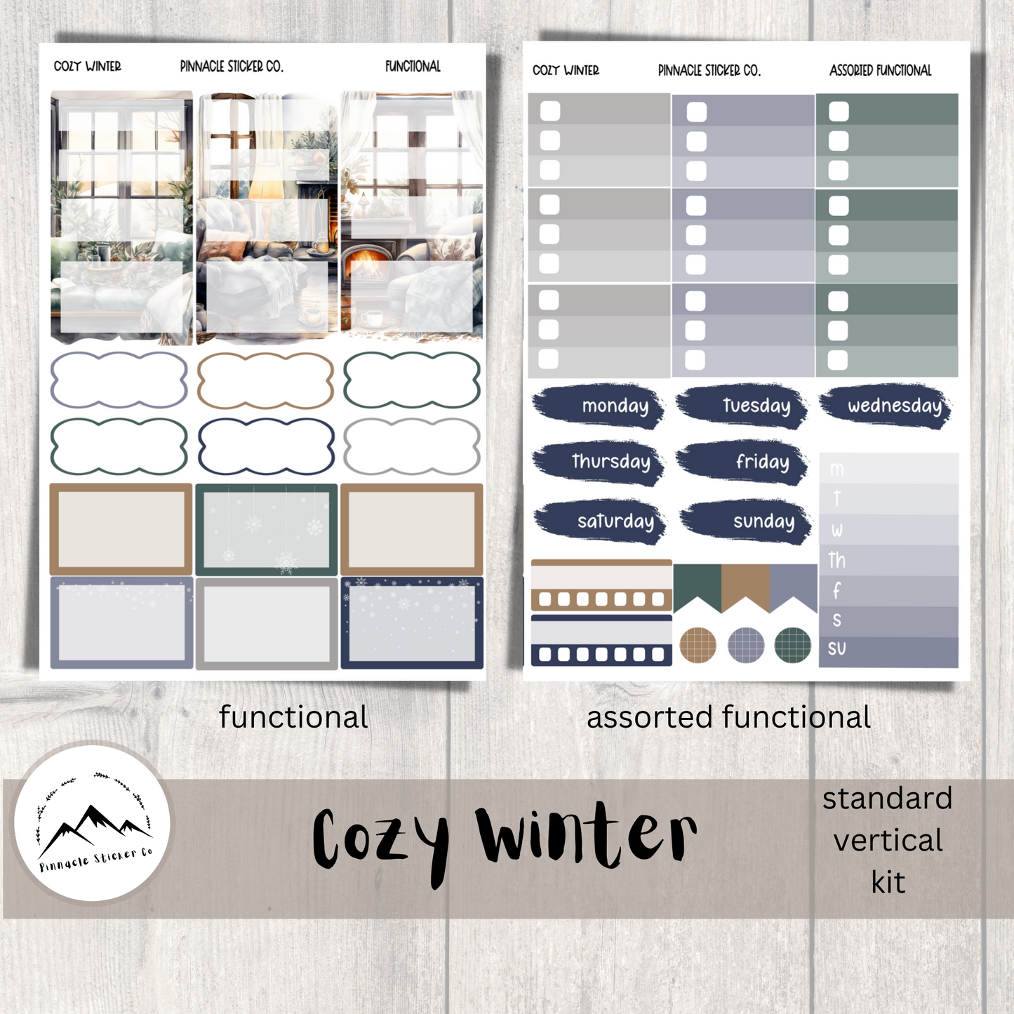 Cozy Winter Weekly Kit Planner Stickers