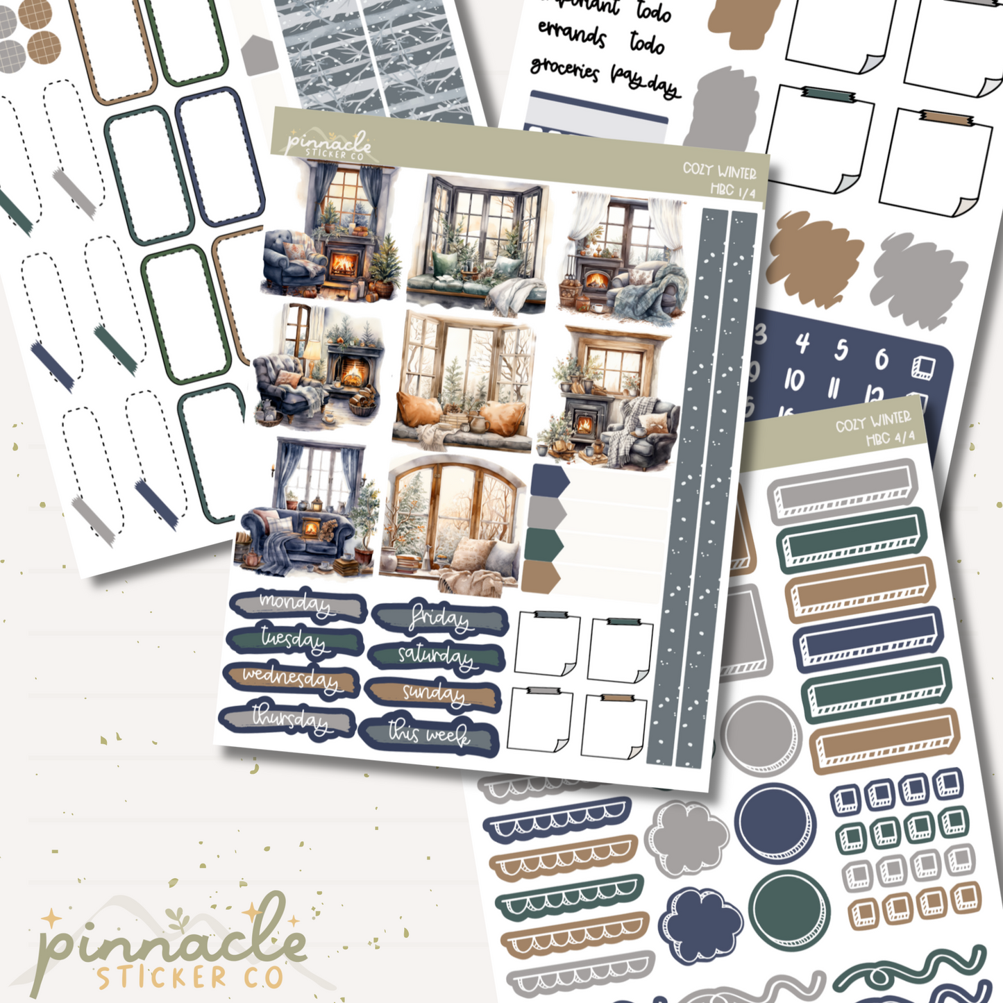 Cozy Winter Hobonichi Cousin Kit Planner Stickers