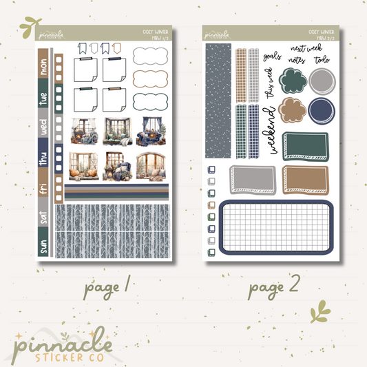 Cozy Winter Hobonichi Weeks Planner Stickers