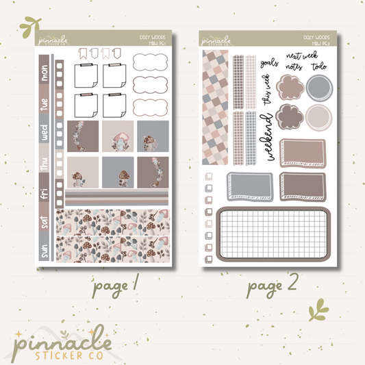 Cozy Woods Hobonichi Weeks Planner Stickers