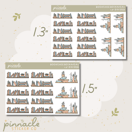 Bookcase Botanical Divider Planner Stickers