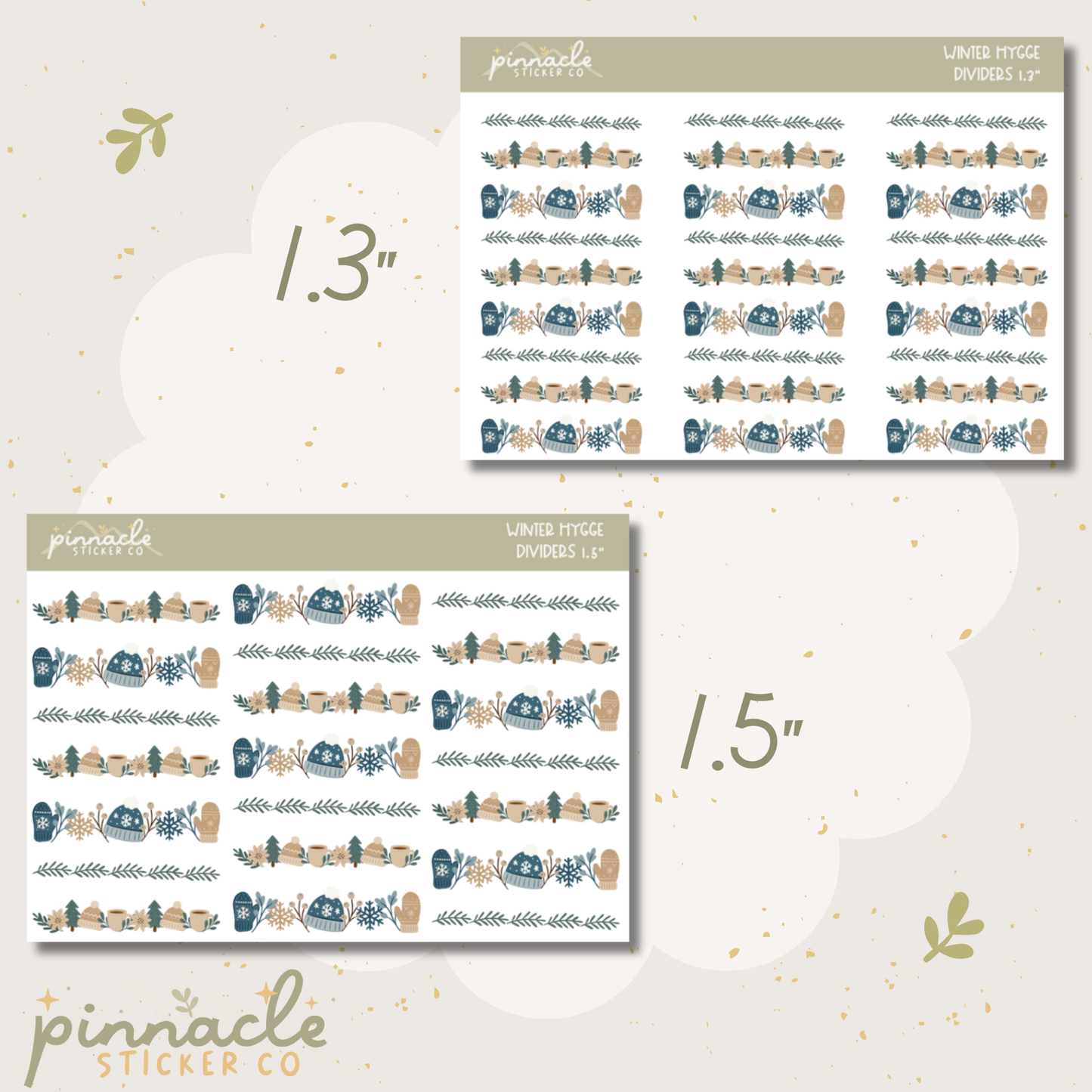 Winter Hygge Divider Planner Stickers