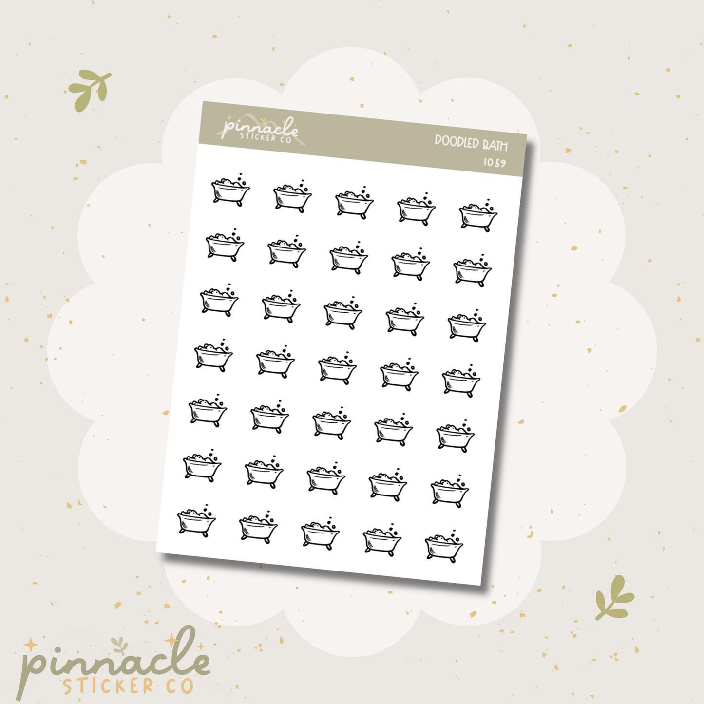 Bath Doodle Icon Stickers I059