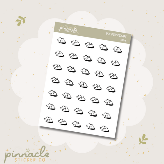 Cloudy Doodled Icon Stickers I004