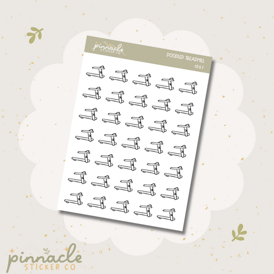 Treadmill Doodle Icon Stickers I057