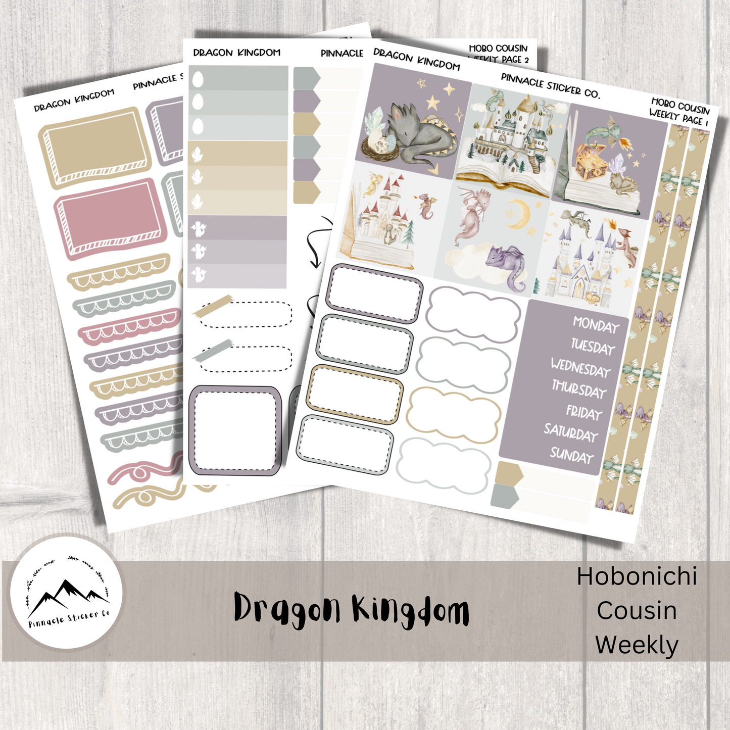 Dragon Kingdom Hobonichi Cousin Kit Planner Stickers