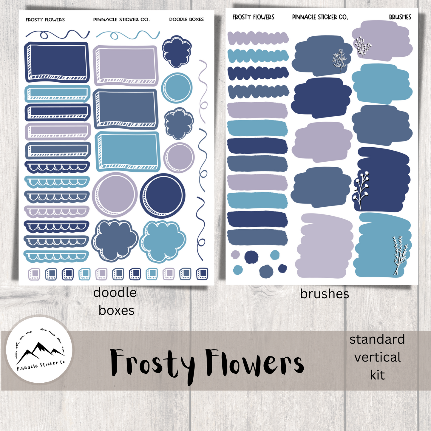 Frosty Flowers Weekly Kit Planner Stickers