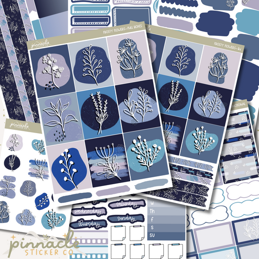 Frosty Flowers Weekly Kit Planner Stickers