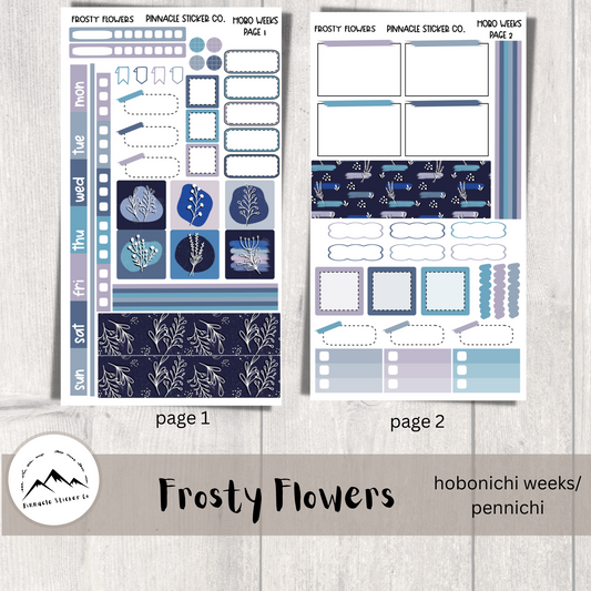 Frosty Flowers Hobonichi/Pennichi Planner Stickers