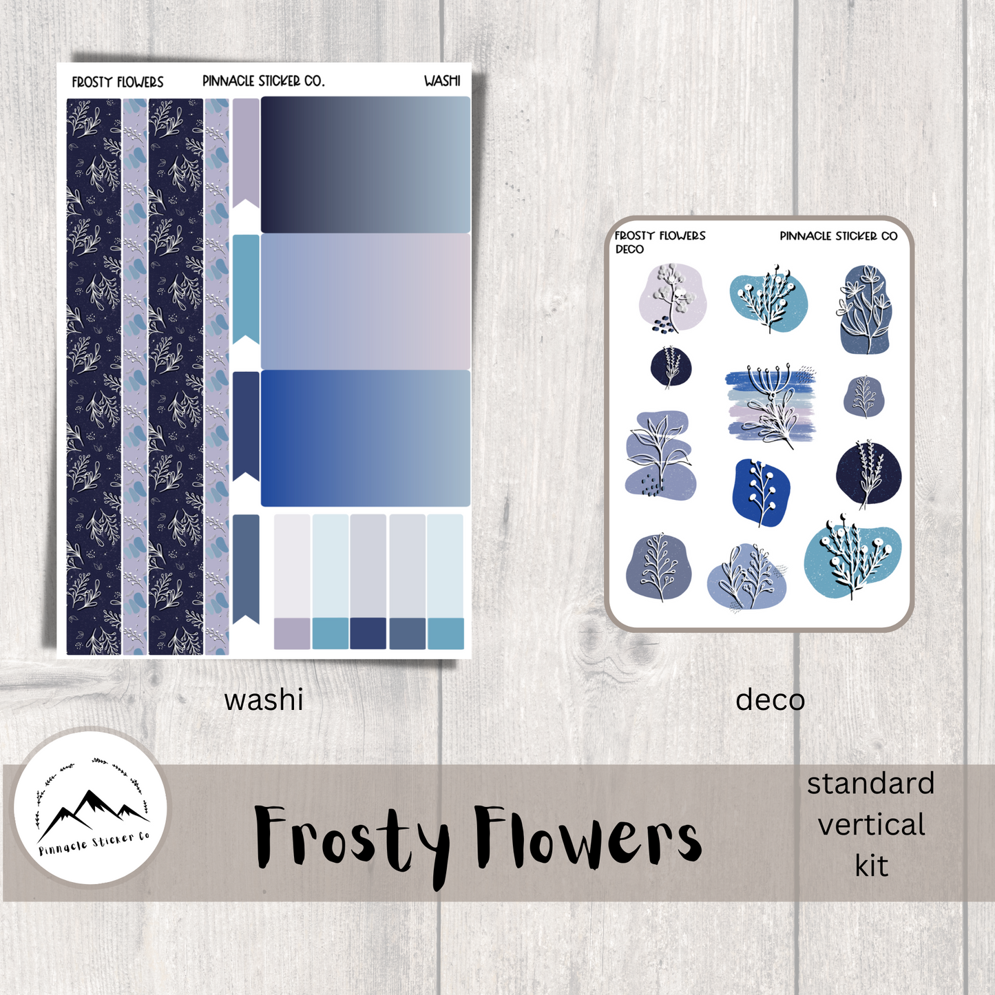 Frosty Flowers Weekly Kit Planner Stickers