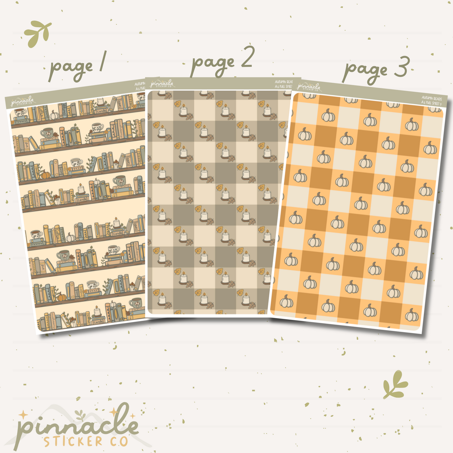 Autumn Reads A5 Full Sheet Planner Stickers