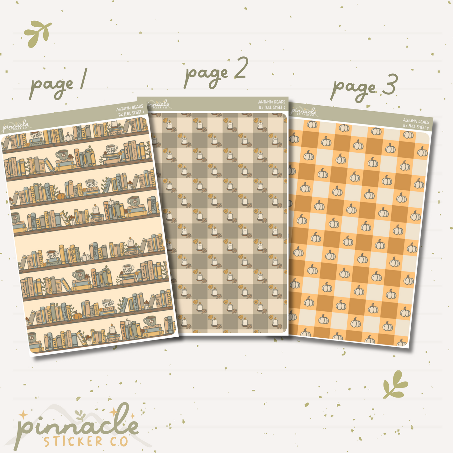 Autumn Reads B6 Full Sheet Planner Stickers