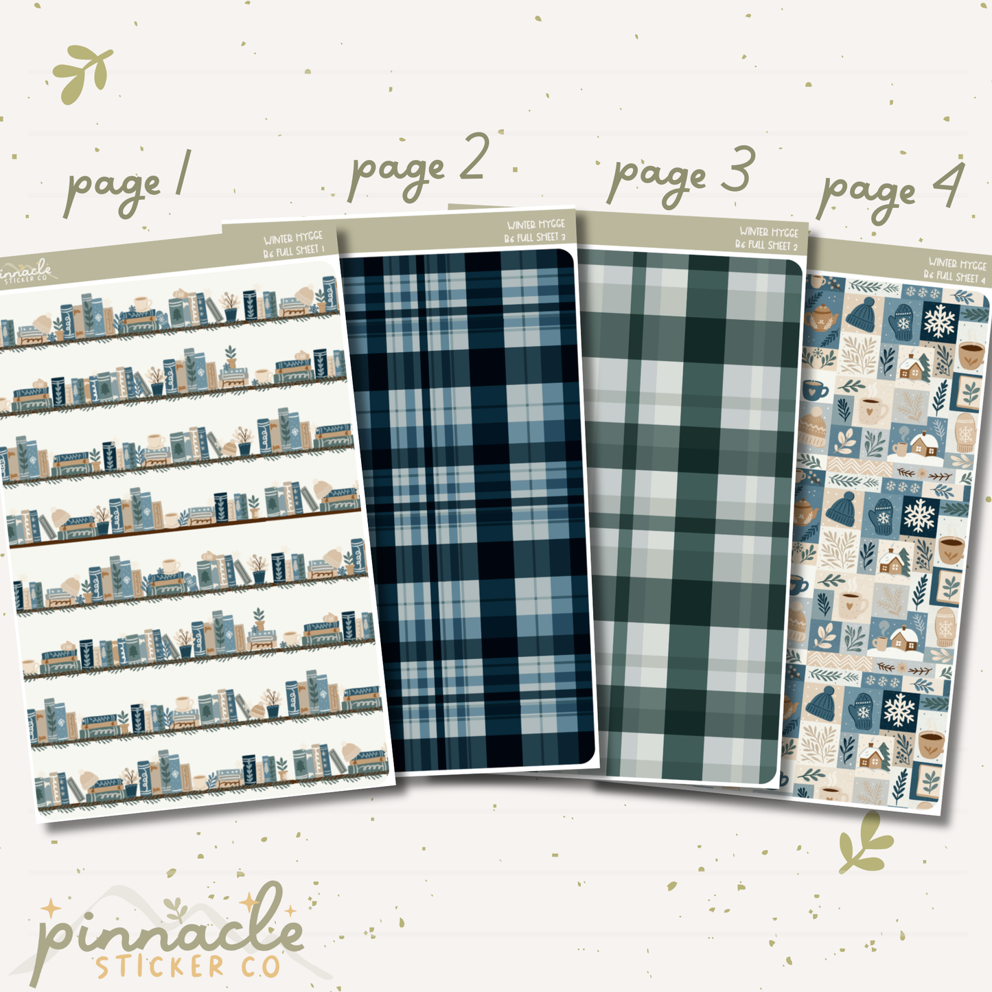Winter Hygge B6 Full Sheet Planner Stickers