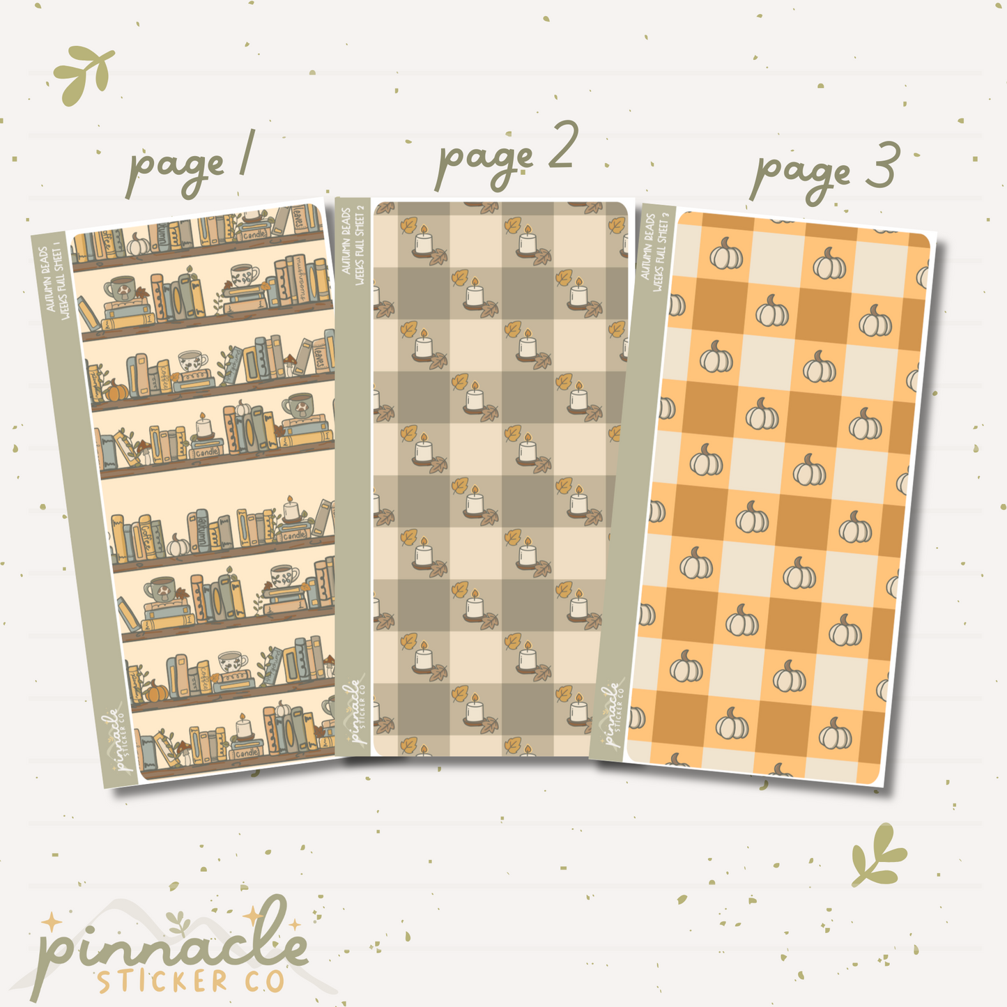 Autumn Reads Weeks Full Sheet Planner Stickers