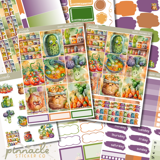 Grumpy Vegetables Weekly Kit Planner Stickers