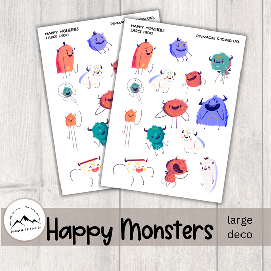 Happy Monsters Deco Planner Stickers