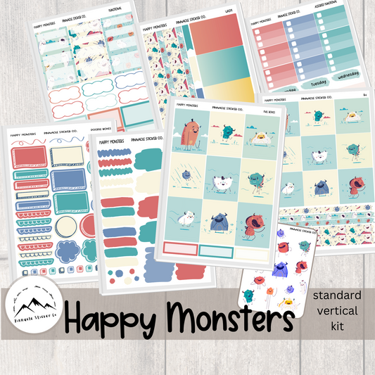 Happy Monsters Weekly Kit Planner Stickers