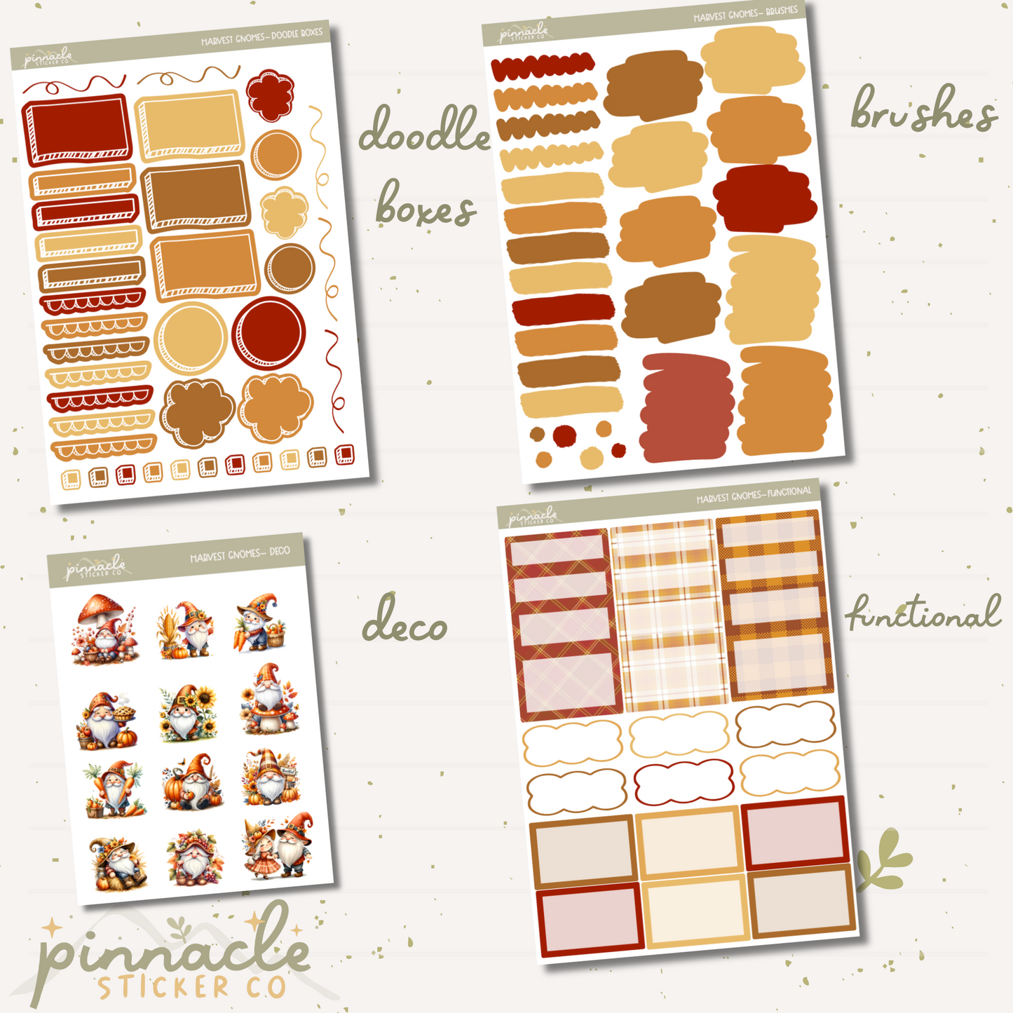 Harvest Gnomes Weekly Kit Planner Stickers