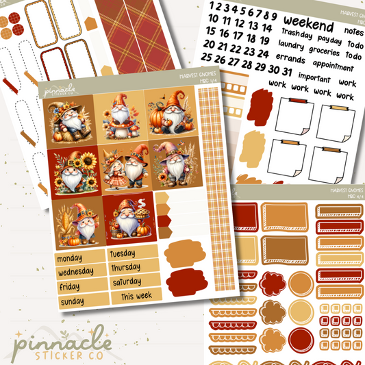 Harvest Gnomes Hobonichi Cousin Kit Planner Stickers