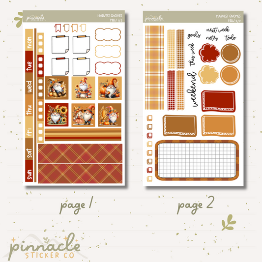 Harvest Gnomes Hobonichi Weeks Planner Stickers