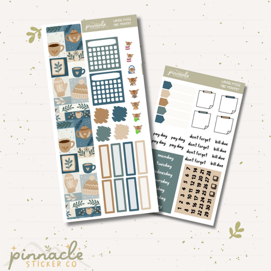 Winter Hygge Hobonichi Cousin Monthly Kit Planner Stickers