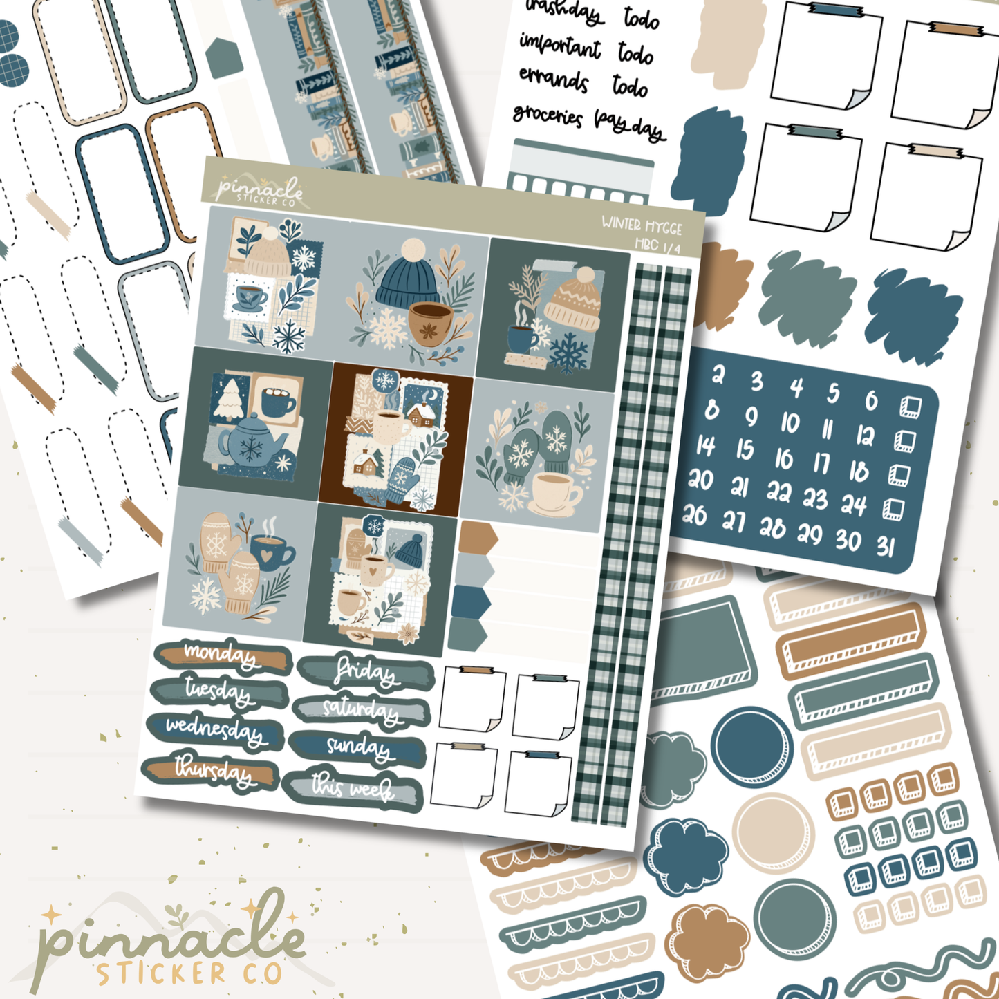 Winter Hygge Hobonichi Cousin Kit Planner Stickers