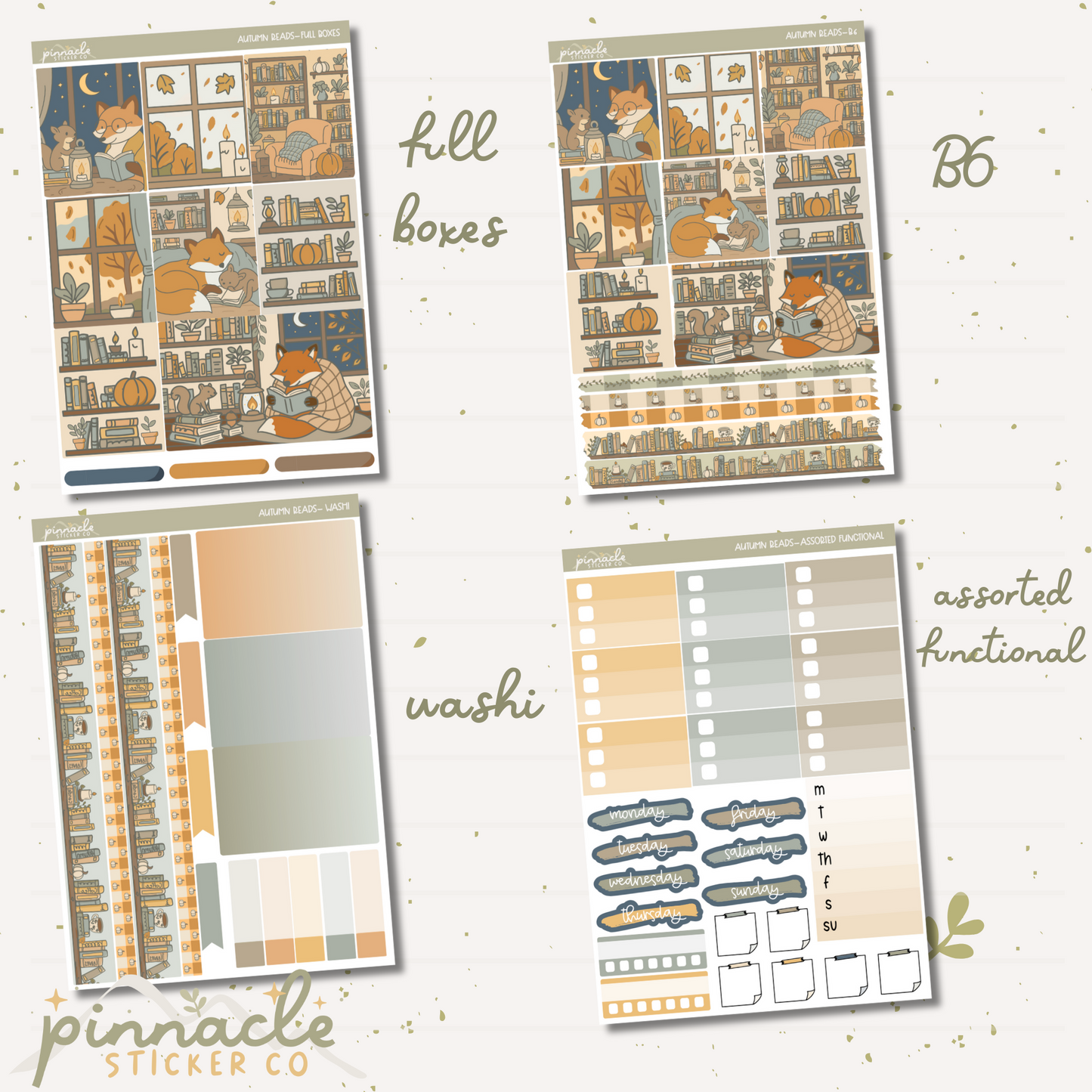 Autumn Reads Weekly Kit Planner Stickers