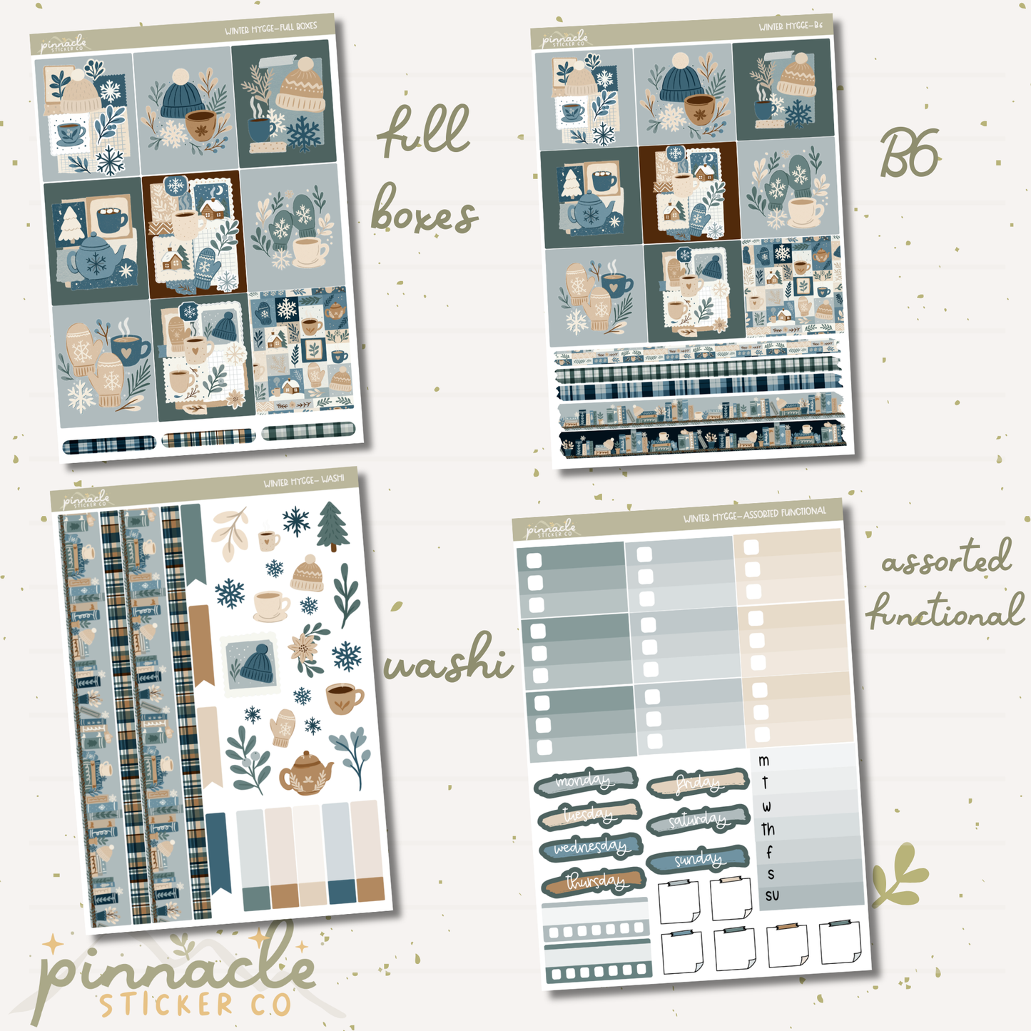 Winter Hygge Weekly Kit Planner Stickers